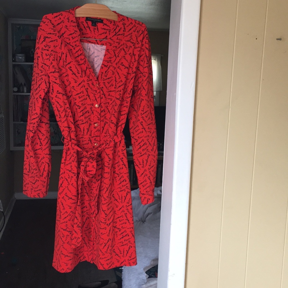 Banana Republic Size 8 Red Script Dress